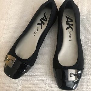 Anne Klein’s AK sport black flats, size 6M